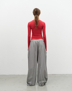 LS Ribbed T-Shirt Mandevilla Red
