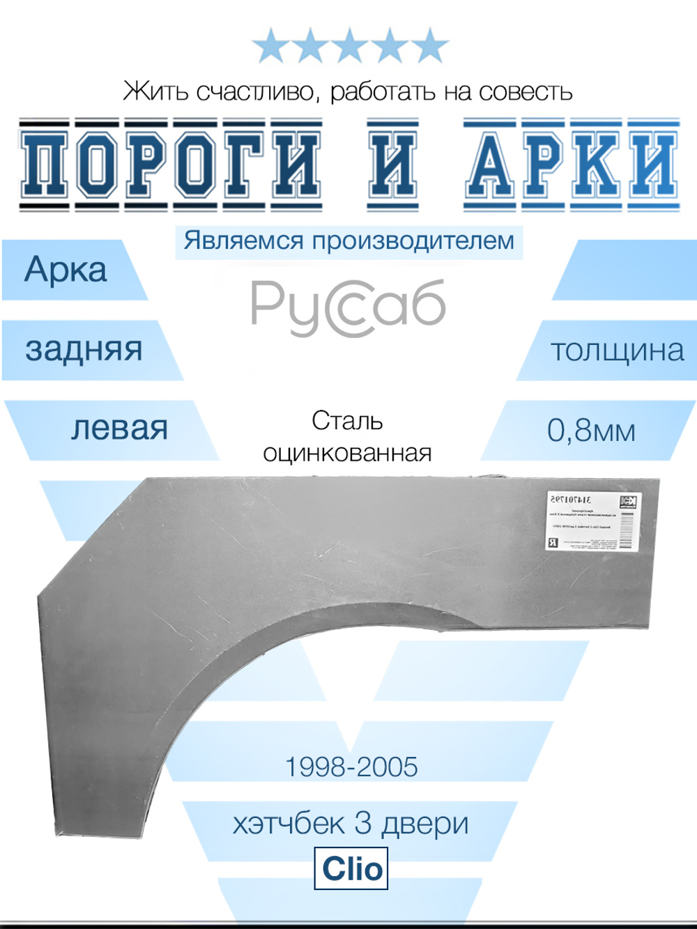 Арка левая Renault Clio 3дв 1998-2005 хэтчбек