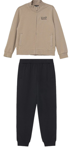 Подростковый спортивный костюм EA7 Boy Jersey — beige/black