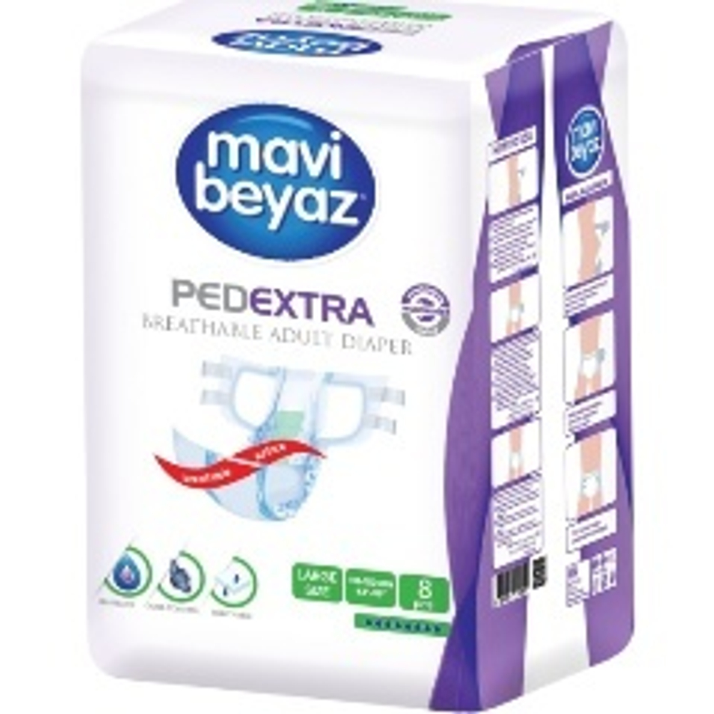 Подгузники для взрослых MAVI BEYAZ - р.L (110-150 см/8 шт.), артикул 153002