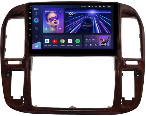 Магнитола для Toyota Land Cruiser 100, Lexus LX470 1998-2002 (кондиционер или климат внизу, рамка дерево) - Teyes CC3L монитор 9" IPS на Android 10, CarPlay, 4G SIM-слот