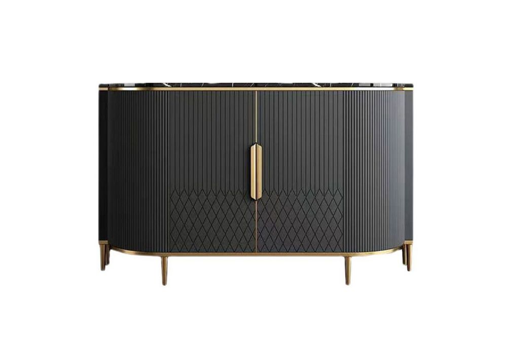 Комод со стеклянной столешницей 80x42x200см Garda Decor серый с бронзой
