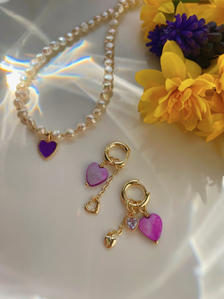 Серьги Ирис с перламутром и фианитом