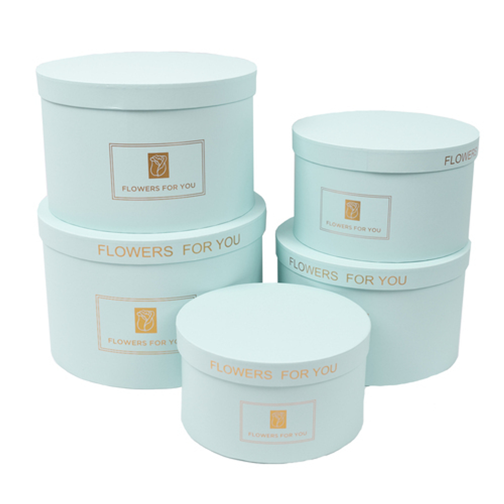 Коробка ШАЙБА С КРЫШКОЙ Flowers 25,5*15 НЕЖНО-ГОЛУБОЙ