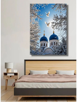 Картина "Небесные голуби", интерьерная 30х40см 1шт.