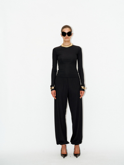 Брюки kyle ribbed black на резинке