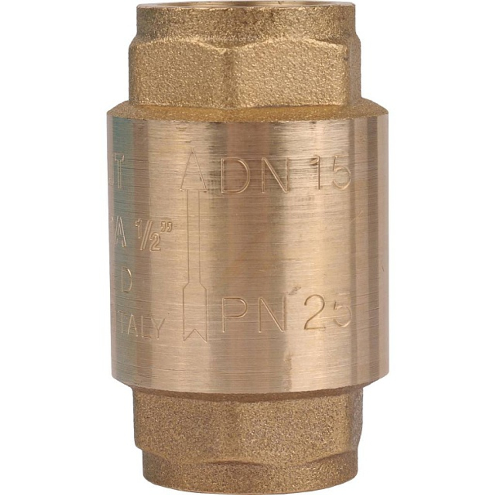 Клапан обратный STOUT - 1/2" (ВР/ВР, PN25, Tmax 100°C, затвор металлический)