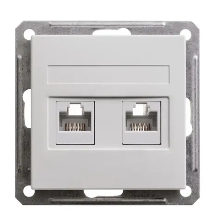 W59 РОЗЕТКА двойная RJ11+RJ45 кат.5e, механизм, БЕЛЫЙ