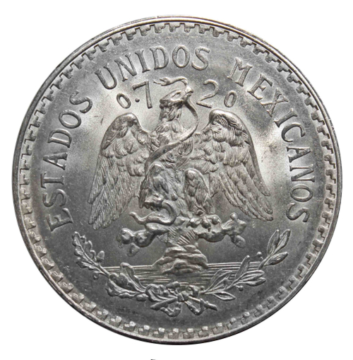 1 песо. Мексика. 1938 год. Серебро. AU
