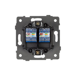 Механизм компьютерной розетки двойной SCT-MPC2-PL-GR-V (RJ-45, CAT6) (Arlight, -) 049851