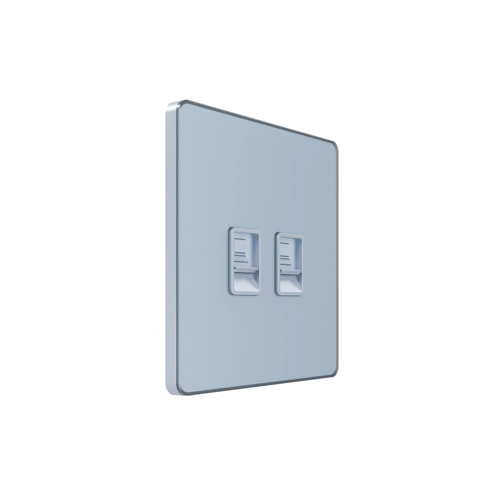 Systeme Infinity, Розетка информационная С/У RJ-45 кат.6 2-я, Стальное небо