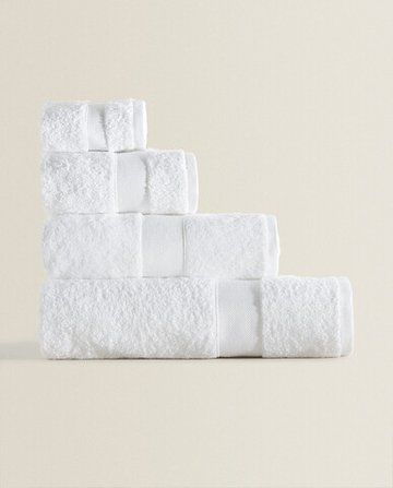 ZARA HOME ПОЛОТЕНЦЕ ИЗ ХЛОПКА ВЫСШЕГО КАЧЕСТВА, БЕЛЫЙ