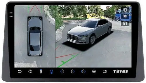 Магнитола для Opel Mokka 2012-2016 (рамка тип 1) - Teyes CC3-2K-360 монитор 9.5" 2K QLED на Android 10, Быстрая, CarPlay, 4G SIM-слот, 4 камеры в комплекте