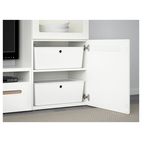 Контейнер с крышкой IKEA KUGGIS (КУГГИС), Пластик, Белый, 37x54x21 см