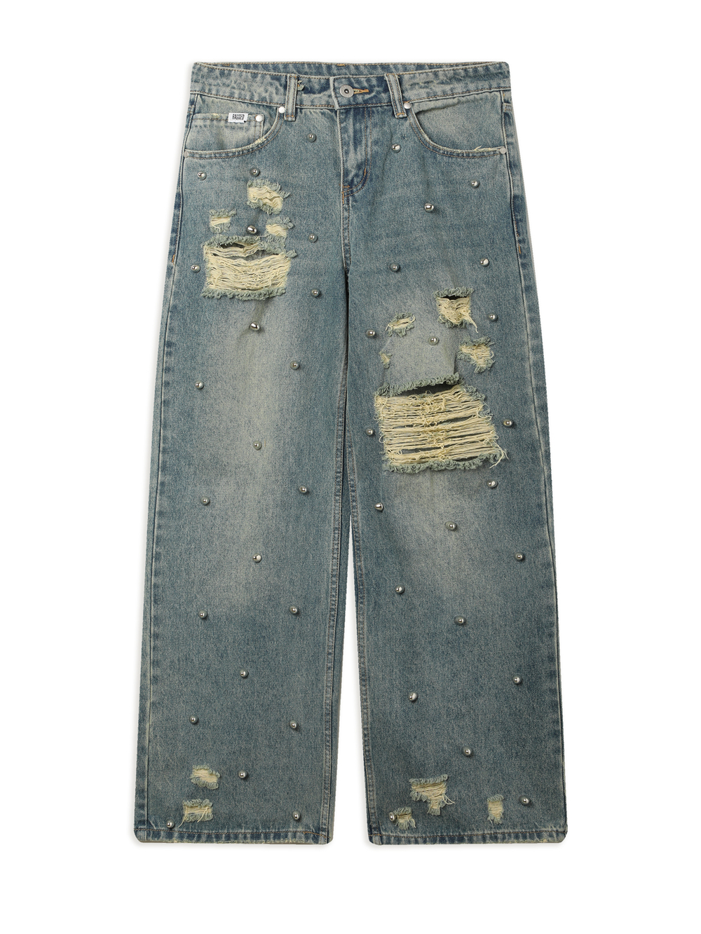 Женские Джинсы Stud Distressed Release