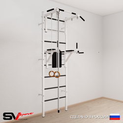 Шведская стенка Sv Sport усиленная 674 (Турник стандарт/Брусья/Канат/Кольца)