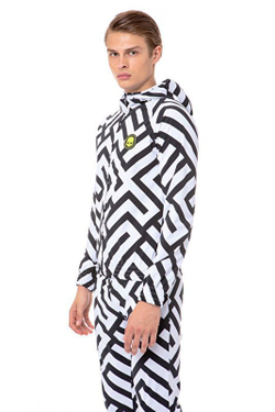 Мужская кофта теннисная Hydrogen Tech Labyrinth Jacket - white/black