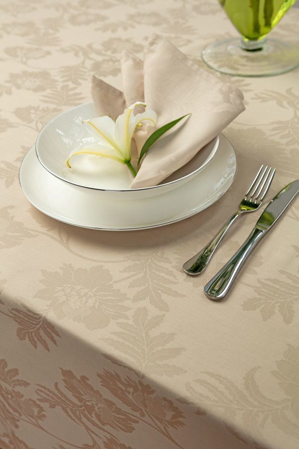 Скатерть 160x320 и 12 салфеток Vallesusa Arles Beige