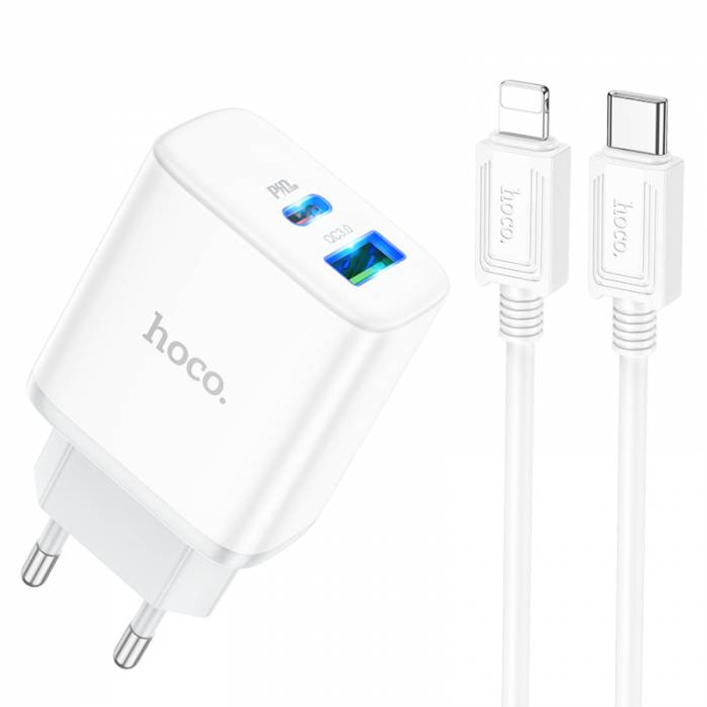 Зарядное устройство на lighting Hoco C105A PD20W + QC3.0 (white)