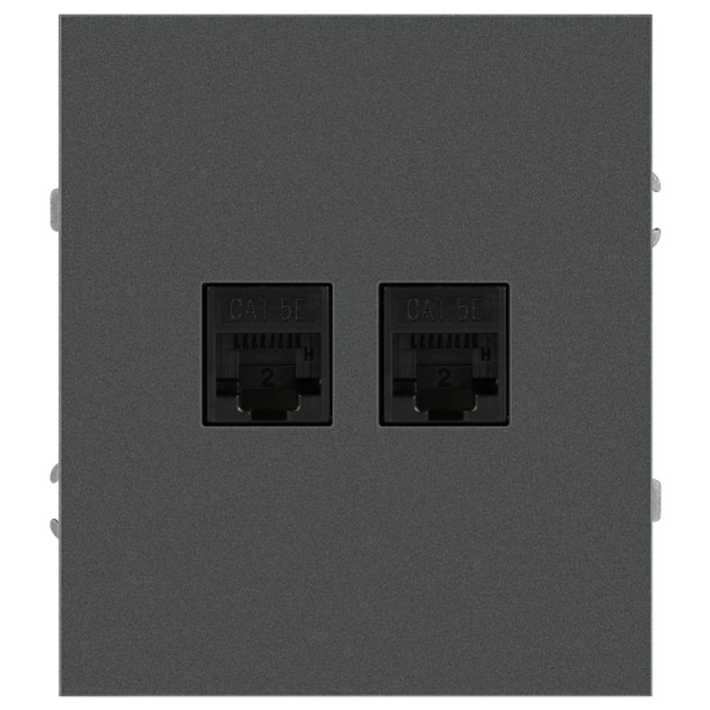 Розетка ЭРА Arktik 16-3108-06 информационная двойная 2XRJ45 графит | Эра Arktik