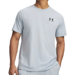 Мужская теннисная футболка Under Armour Left Chest Logo Short Sleeve - blue fog/black