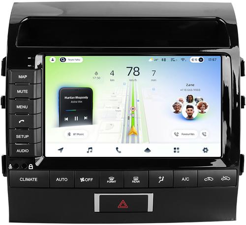 Магнитола для Toyota Land Cruiser 200 2007-2009 (климат на ШГУ) - Teyes CC4L-DTS монитор 9" IPS, Android 14, Быстрая, Snapdragon 662, CarPlay, 4G SIM-слот