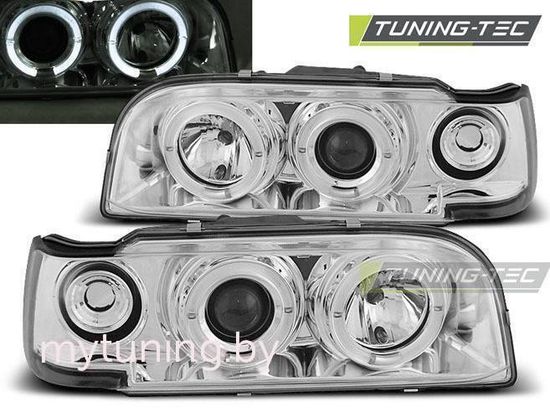 Передние фары ANGEL EYES CHROME для Volvo 850