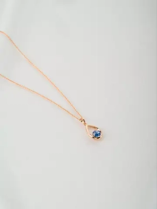 Кулон-капля Белла с голубым кристаллом Swarovski