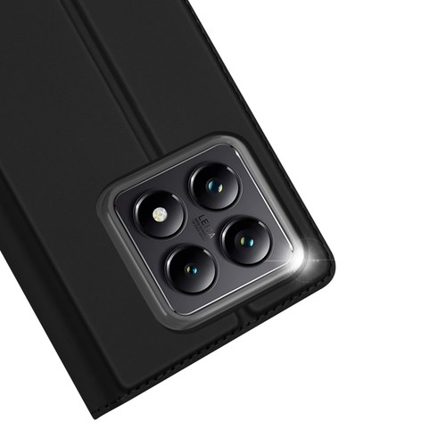 Чехол книжка из PU кожи черного цвета от Dux Ducis для Xiaomi 14T, серия Skin Pro Series Case