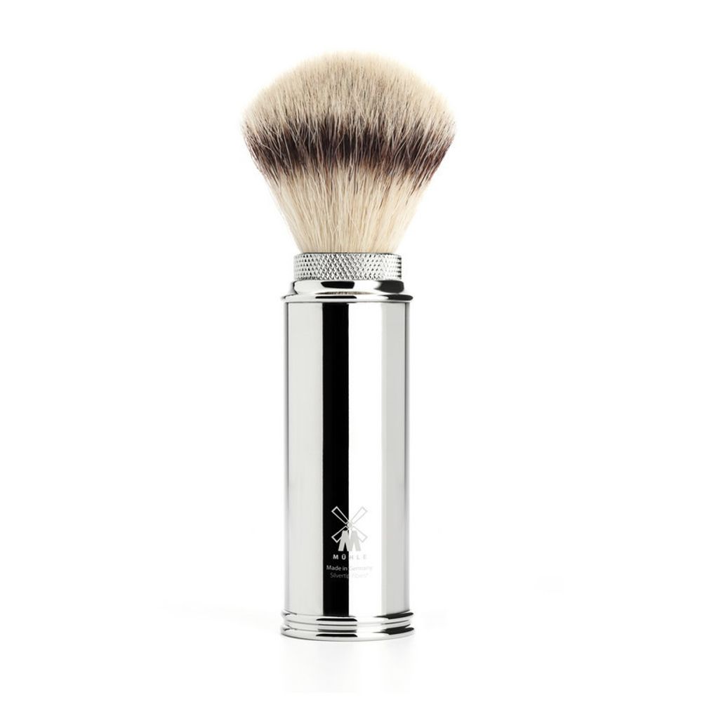 Дорожный помазок MUEHLE, фибра высшей категории Silvertip, размер M, хром (31 M 20)