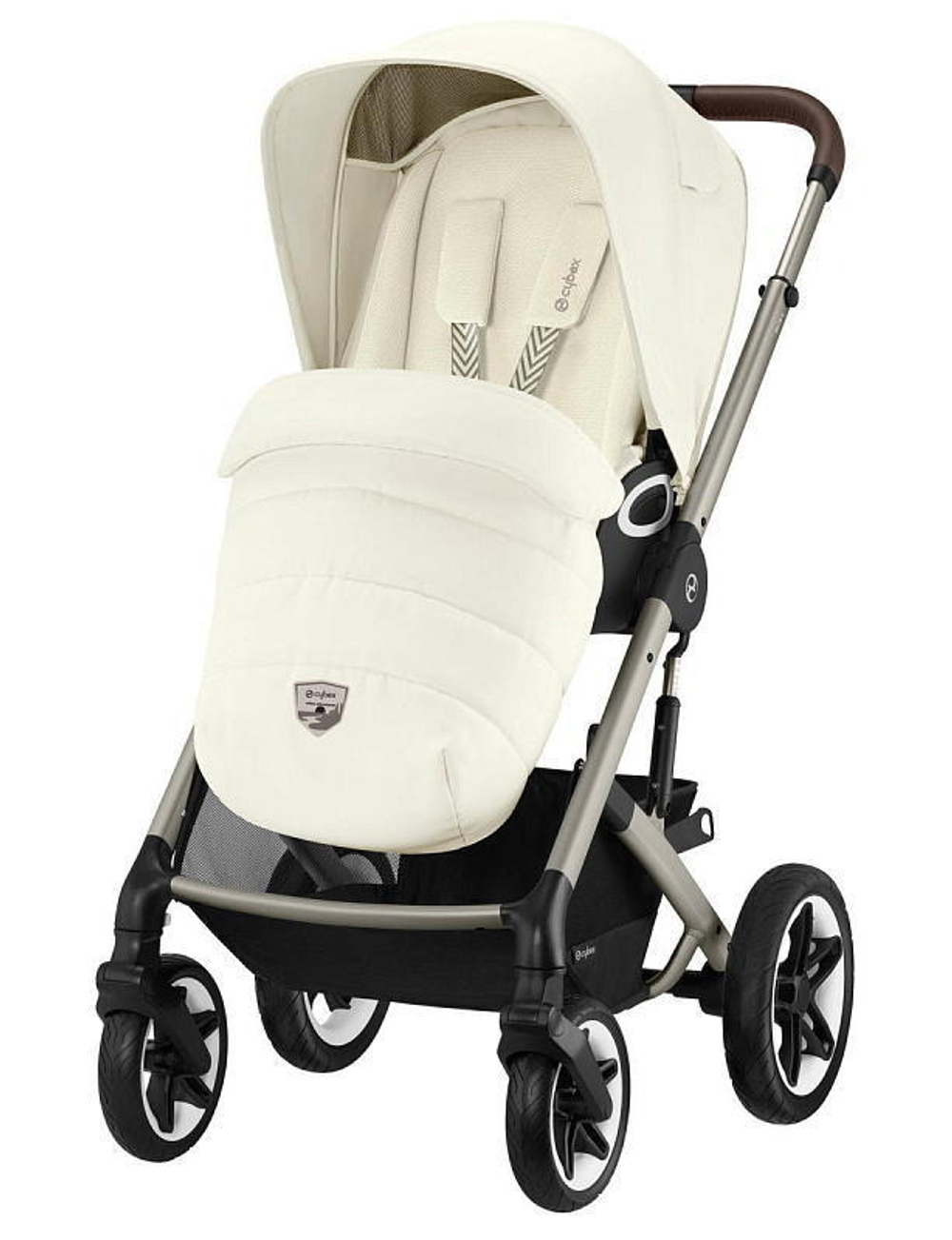 Коляска Cybex Talos S Lux TPE complete Aton S2 Hibiscus Red Base One 4 в 1 Seashell Beige с дождевиками
