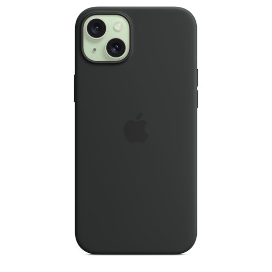 Силиконовый чехол для iPhone 15 с MagSafe ( Черный)