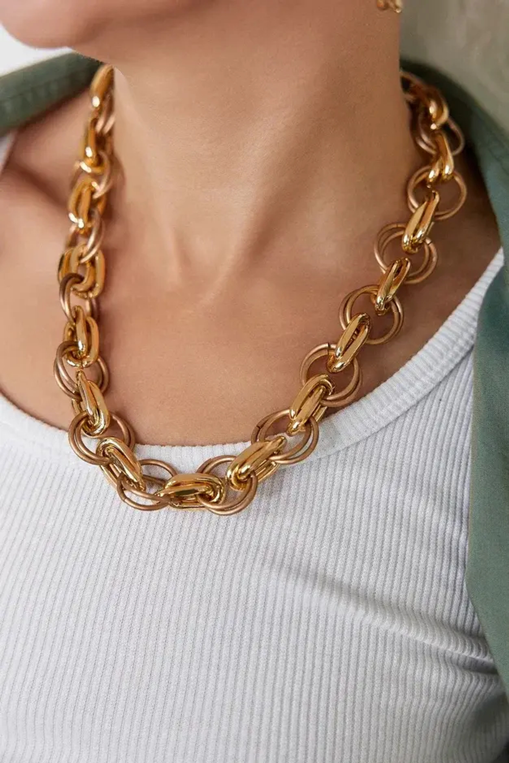 HMG 1275 Matt gold 2 см Колье арт.2100