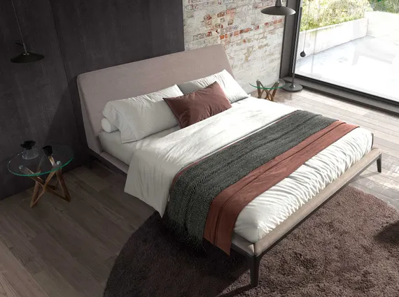 Кровать Angel Cerda 7155 из серой ткани