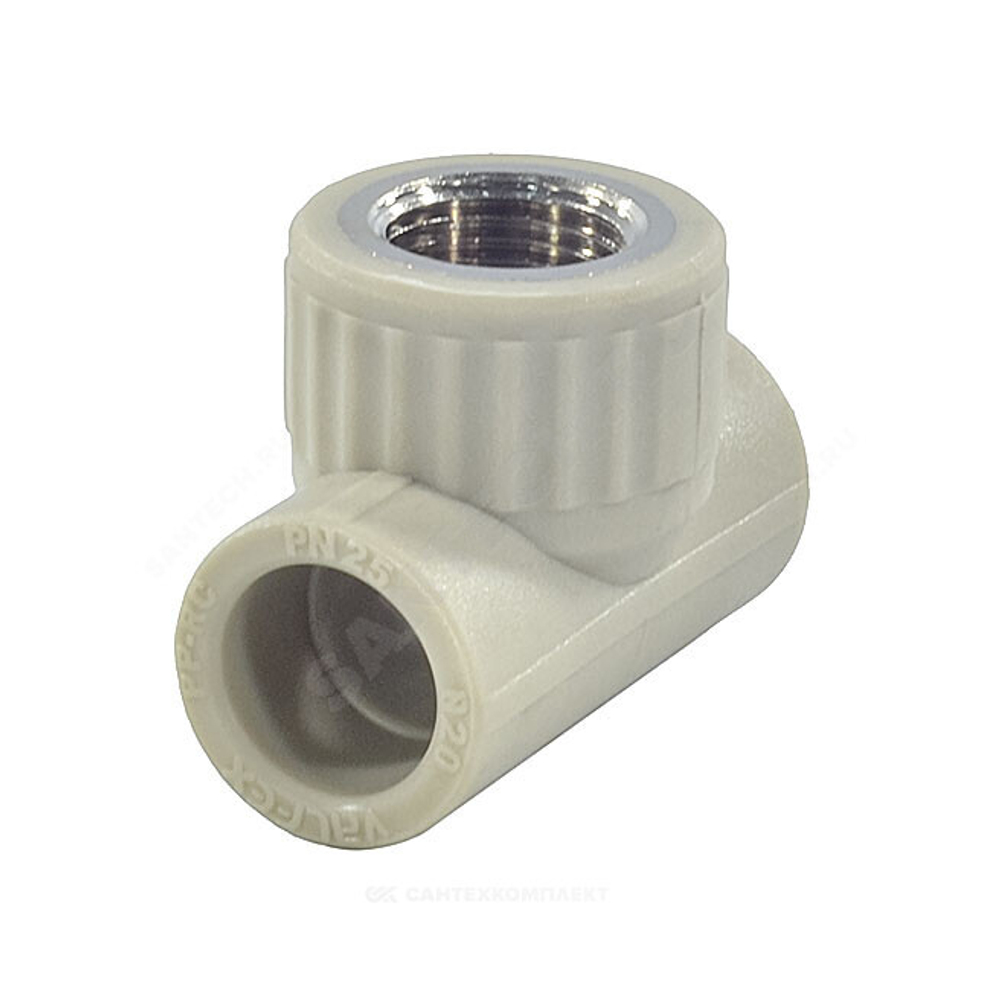 Тройник PP-R комбинированный серый Дн 32х3/4" ВР VALFEX 10127132Г