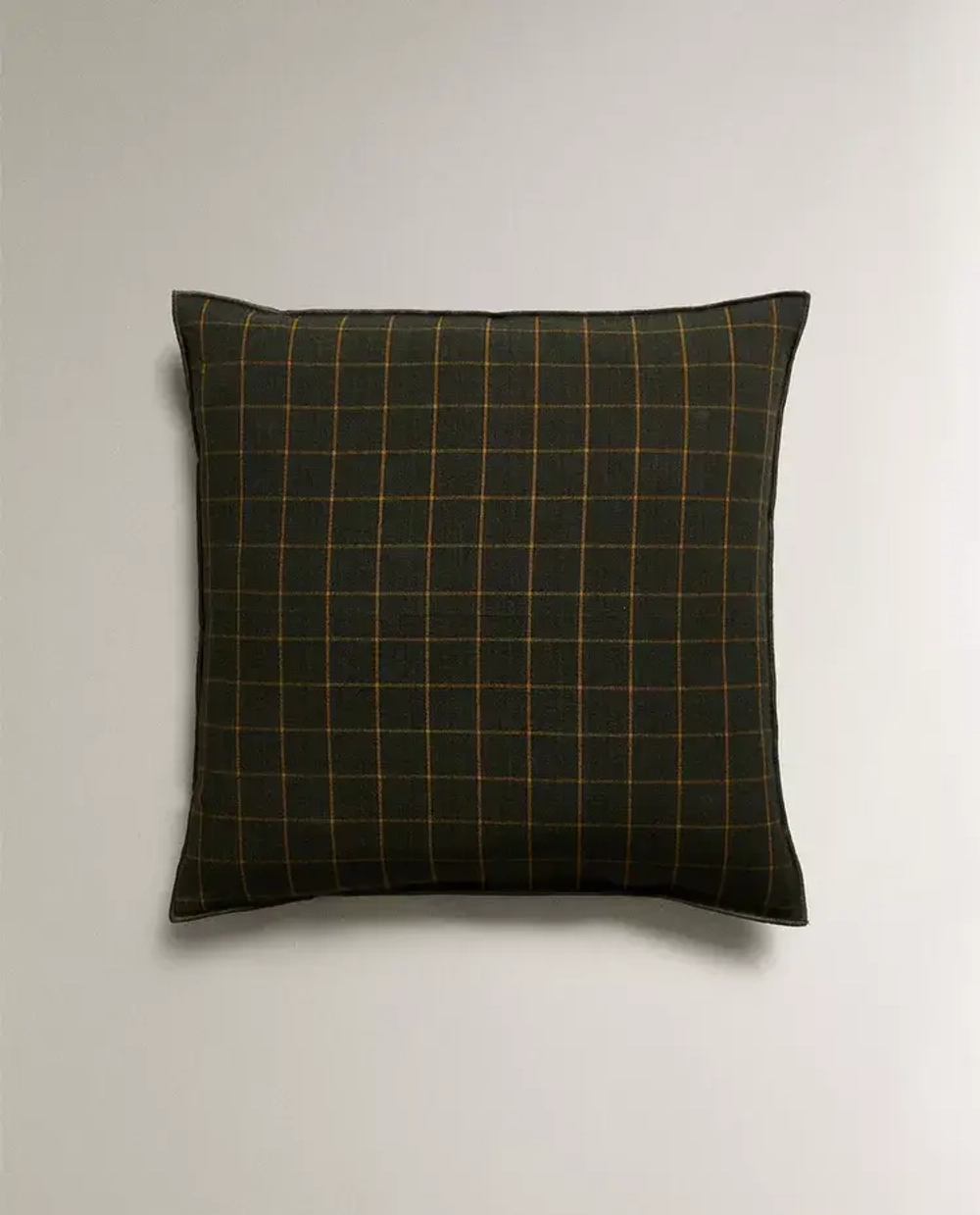 ZARA HOME НАВОЛОЧКА ДЛЯ ДЕКОРАТИВНОЙ ПОДУШКИ В КЛЕТКУ, ЗЕЛЕНЫЙ