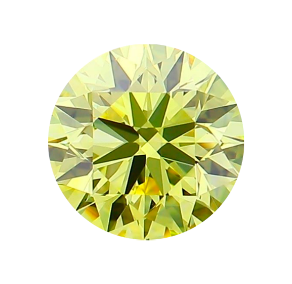 Лабораторно-выращенный бриллиант круг 6.32 х 6.37 х 3.98 мм Fancy VIVID YELLOW/VS1 1.00 ct