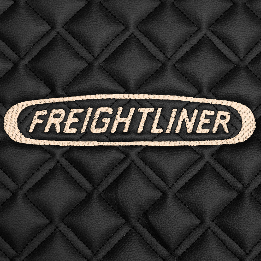 Ковры FREIGHTLINER CENTRY (автомат) (экокожа, черный, бежевый кант, бежевая вышивка)