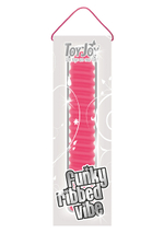 Розовый вибромассажер FUNKY RIBBED VIBE - 15 см.