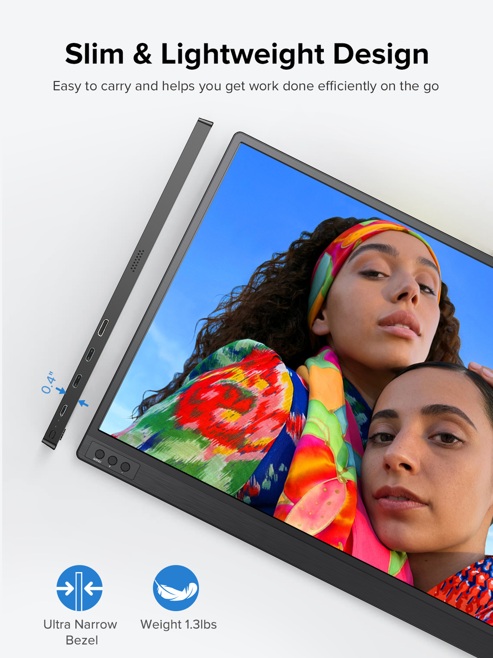 16.1" Портативный монитор UPERFECT Ucolor J4 FHD 1920x1080, 144 Гц, IPS