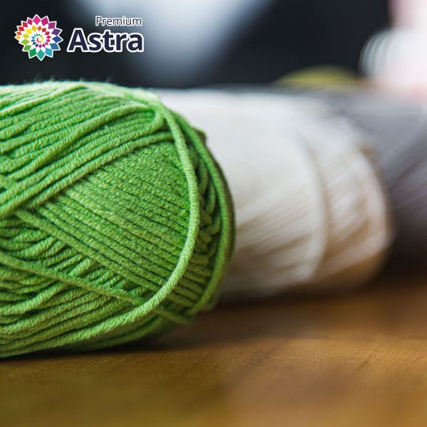 Пряжа Astra Premium (Астра Премиум) Джинс (Jeans) / уп.4 мот. по 50 г, 135 м, 450 зеленый