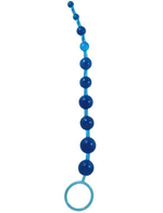 Голубая анальная цепочка Beads of Pleasure - 30 см. (Цвет: голубой)