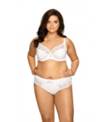 Бюстгальтер plus size на косточках с нежными кружевными элементами (Размер: 105F) (Цвет: черный)