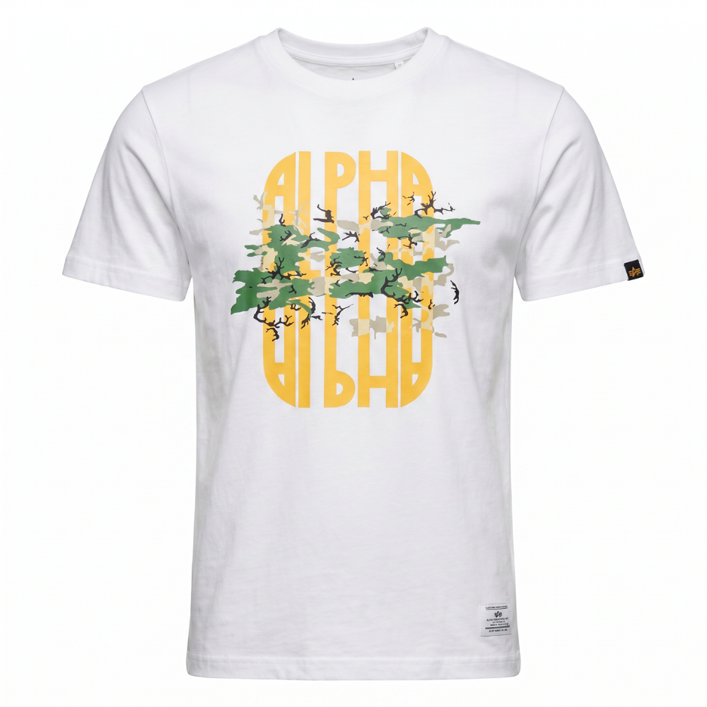 Футболка Alpha Industries Alpha Camo Tee White (Белая)