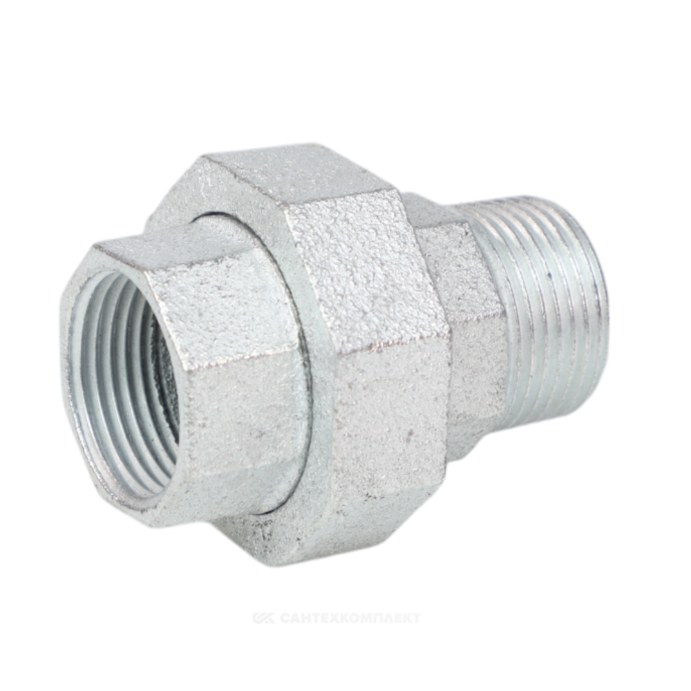 Соединитель прямой американка чугун оц Ду 20 (3/4") ВР/НР Fittex