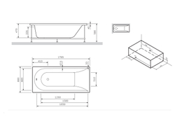 Акриловая ванна AM.PM Spirit (АМ.ПМ Спирит) 180x80, W72A-180-080W-A2