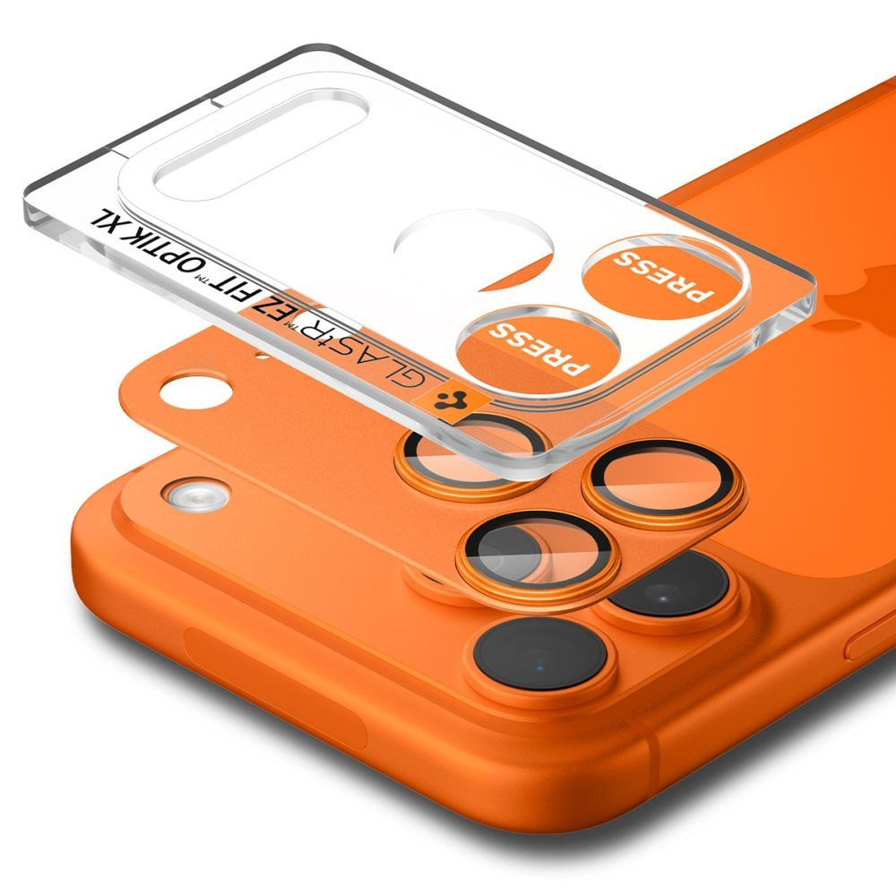 Стекло камеры Spigen OPTIK PRO XL GLAS.TR ”EZ FIT” для iPhone 17 PRO MAX ORANGE