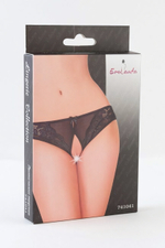 Черные контактные кружевные трусики XL (50-52) (Цвет: черный)