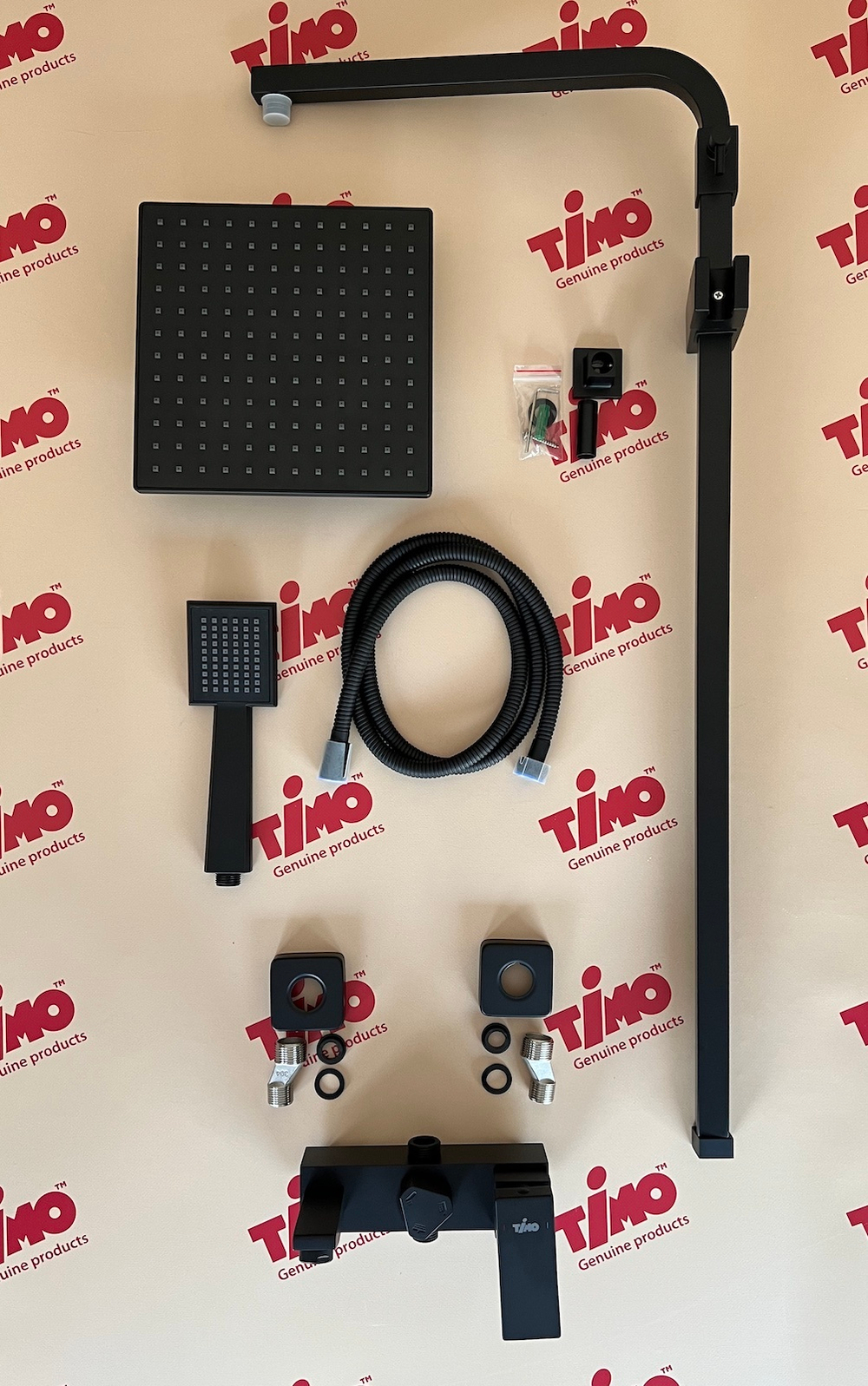 Timo SX-1030/03 Selene Душевая система для ванны 215х215/Ø85 мм, 1/1 режим, черный