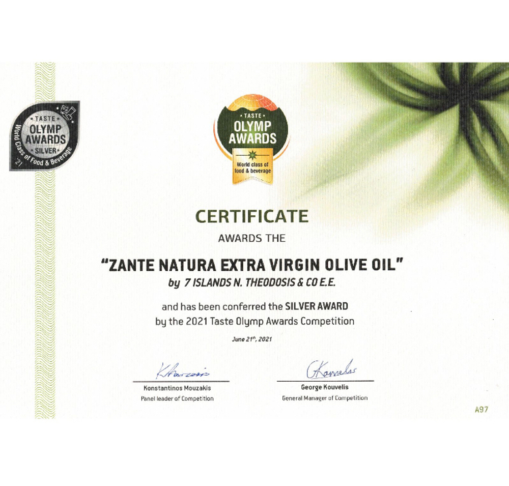Оливковое масло Zante Natura Extra Virgin, 0,5 л, Греция